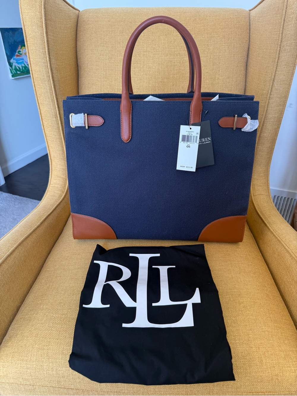 Ralph Lauren Devyn Navy Tote - NWT - Retails for $325 on RL.com! 👜 - Picture 5 of 7